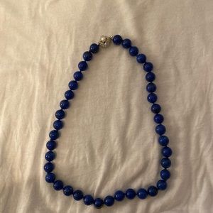 Blue lapis necklace with silver closure